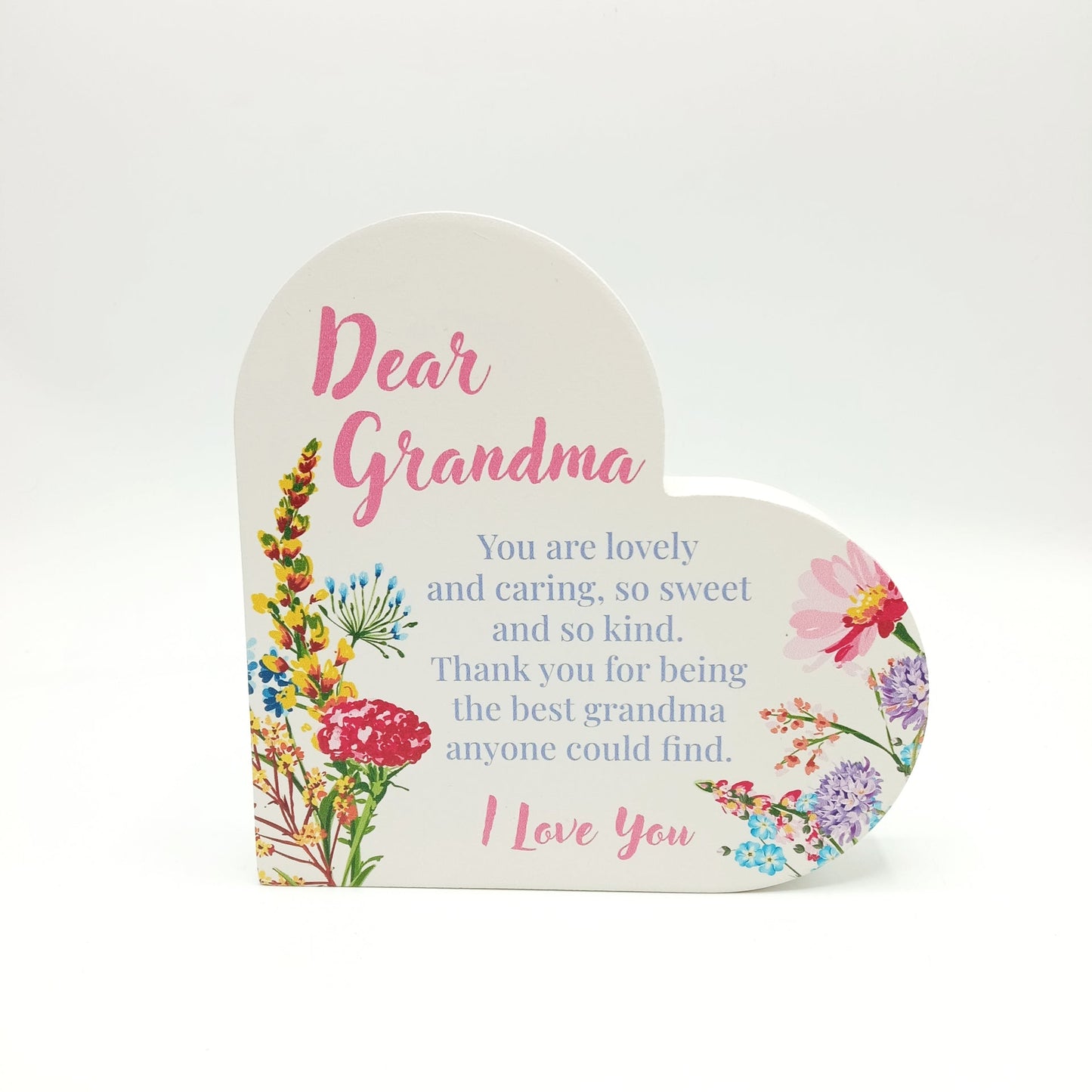 Wooden Heart Plaque - Dear Grandma