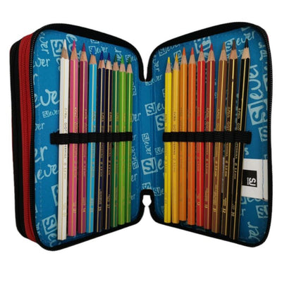 Seven 3 Zip Filled Pencil Case Ever Urban Boy