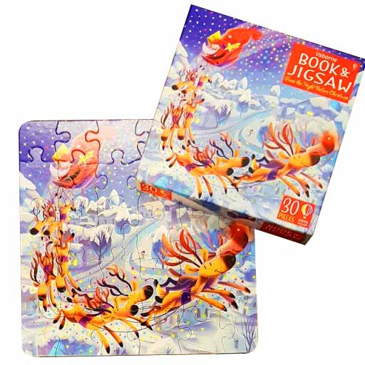 Twas the Night Before Christmas Usborne Book and Jigsaw - 30 pcs