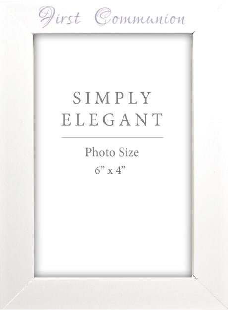 Holy Communion White Wooden Frame 4X6 Inc