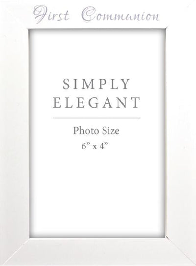 Holy Communion White Wooden Frame 4X6 Inc