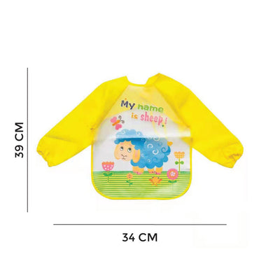 Full Sleeves Washable Waterproof Apron Feeding Bib For Babies