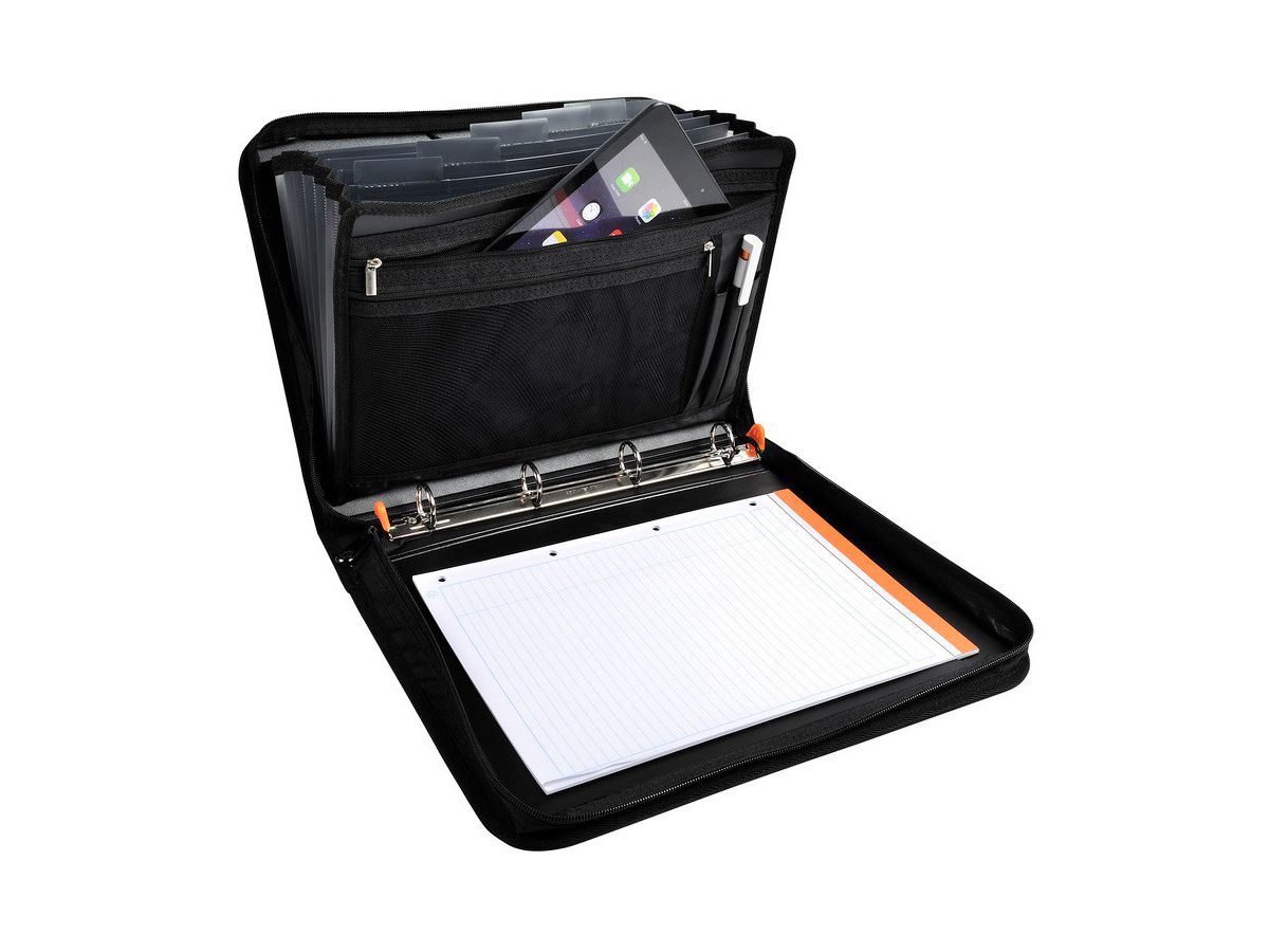 Salesman Briefcase With Handle And 4 Ring Binder Black