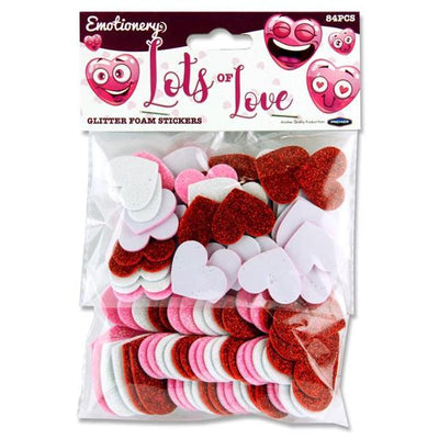 Emotionery Lots Of Love Glitter Foam Heart Stickers