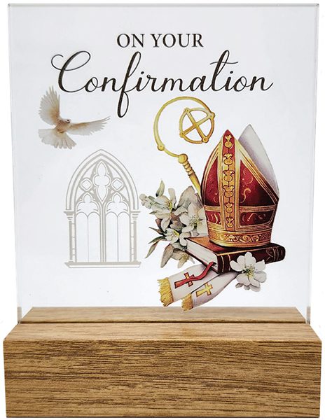 'On Your Confirmation' Standing Glass Plaque