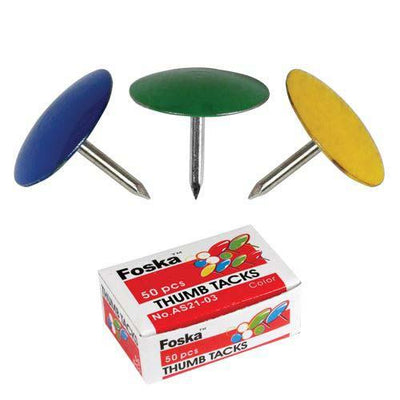 Drawing Pins Coloured (Box x50Pins)