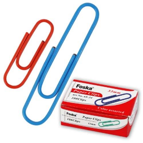 Paperclips Coloured 33mm 100pc