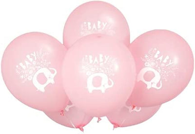 Unique Pink Floral Elephant Baby Shower Latex Balloons x8 pcs