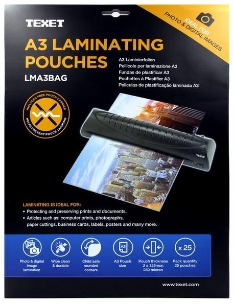 Laminating Pouches A3 1 Pkt X 25 - 2 X 125 Micron