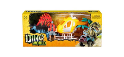 Dinosaur Play Set With Figure And Helicopter