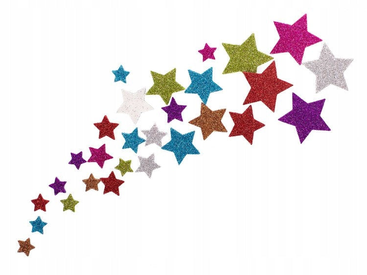 Glitter Sticker Stars Different Sizes