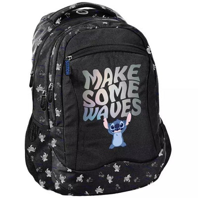 Make Some Waves Stitch School Backpack 3 compartments Fits A4
