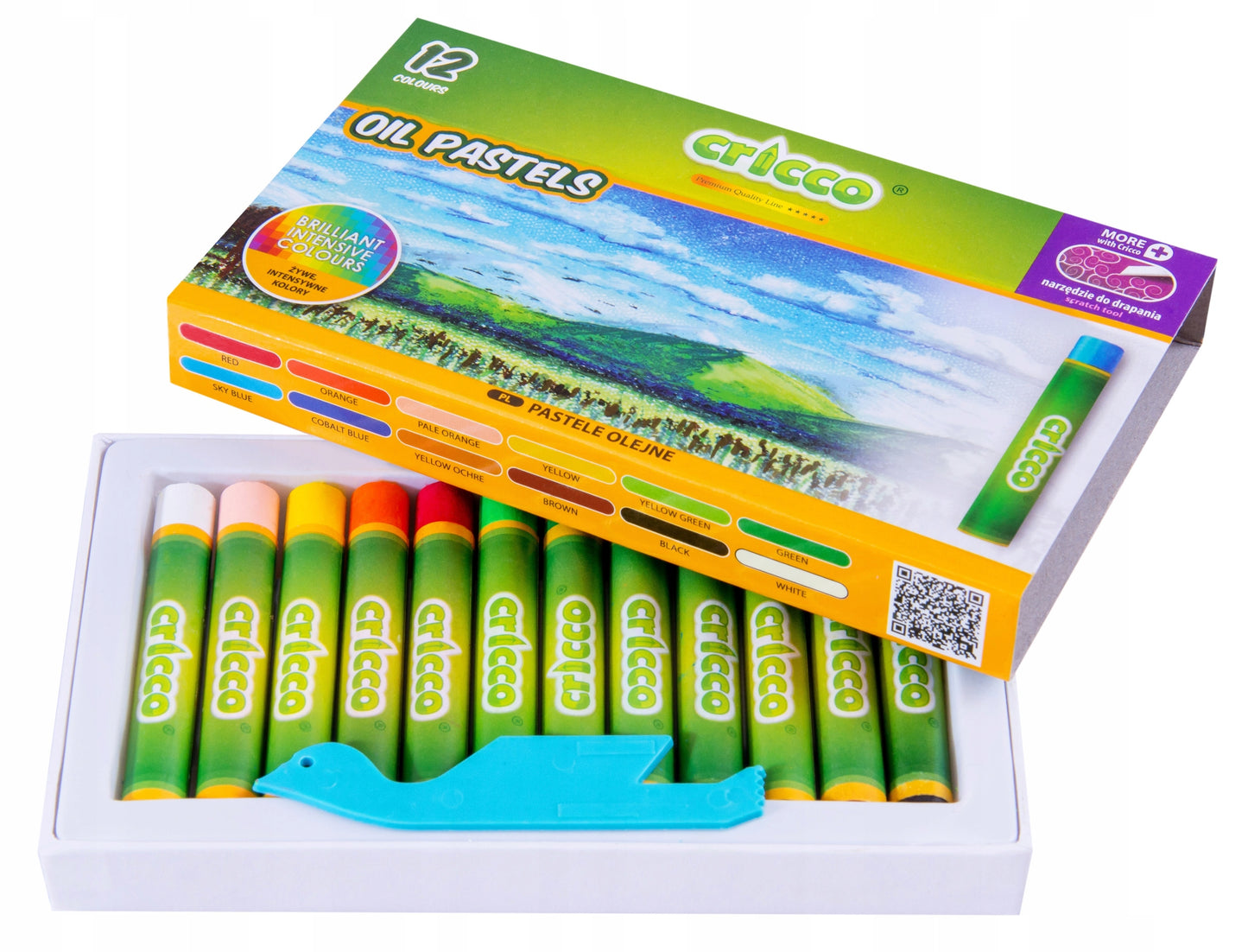 Brilliant intensive colours oil pastels x12