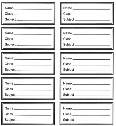 Sheet X10 Labels