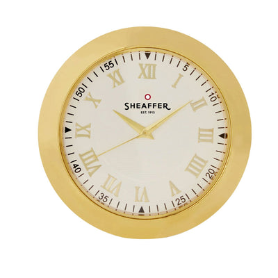 Sheaffer 300 G9325 Ballpoint Pen with Gold Plated Table Clock Gift Set, Glossy Black with Gold Tone Trims