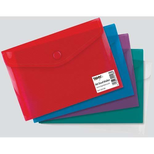 Button Envelope A6 Plastic Trsp -Assorte