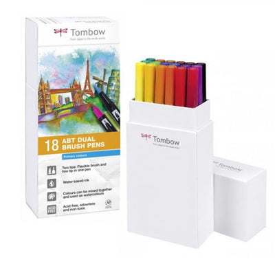 Tombow Dual Brush Pens Set Of 18 Pcs - Primary Colours