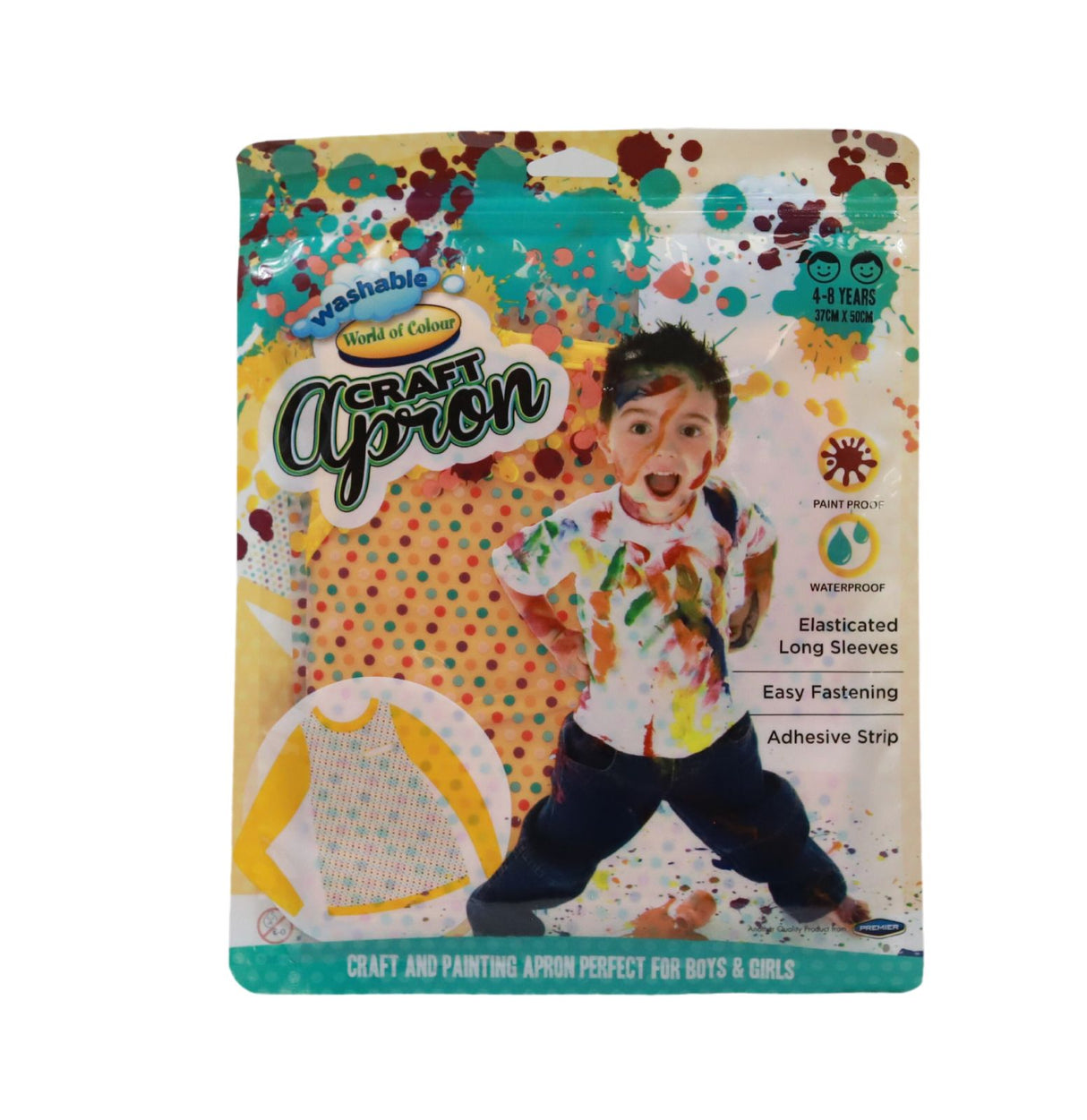Craft Apron - Long Sleeves water proof 37x50cm 4-8 years