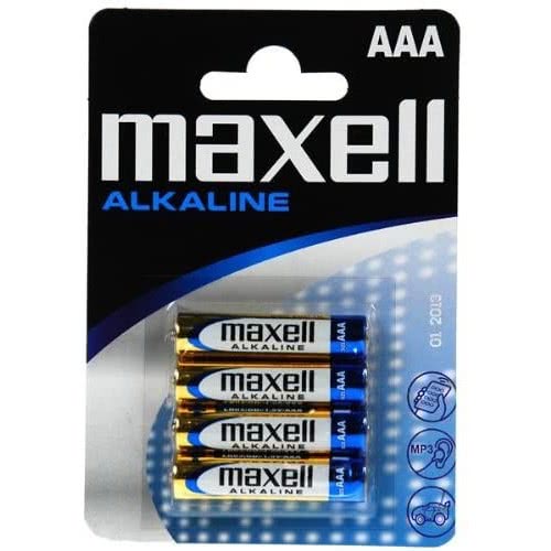 Maxell AAA Alkaline Batteries x4 in a pack