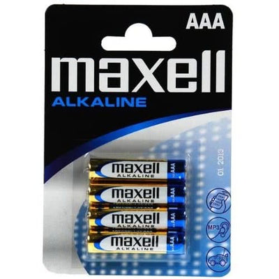 Maxell AAA Alkaline Batteries x4 in a pack
