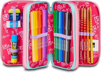 SEVEN SJ Gang Ever Multiheart Girl Filled 3 zip pencil case