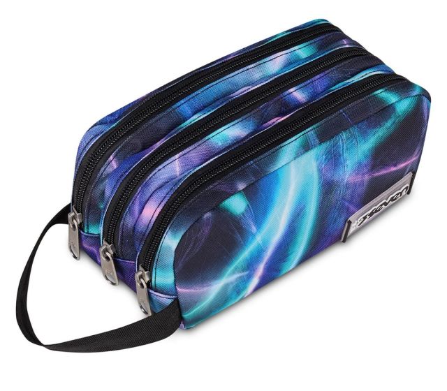 Seven Freethink 3 Zipper Pencil Case - Royal Violet