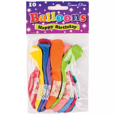 Happy Birthday 9 Inch Balloons - Pack X10