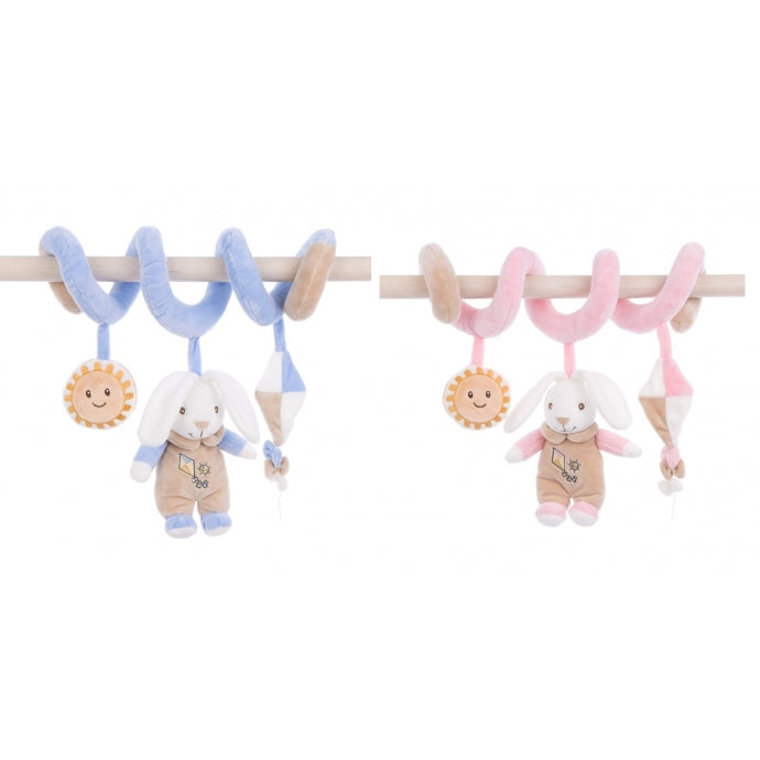 Bunny Stars Spiral Pram Activity Pink