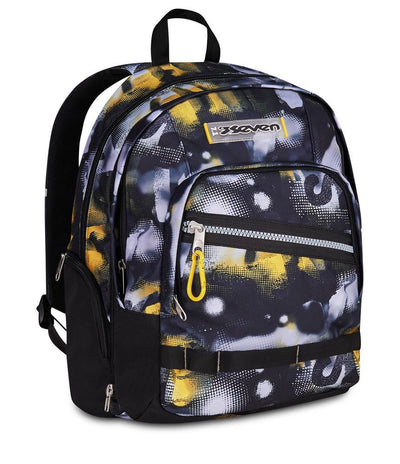 Seven Dual Detach Golden Paint School Backpack - 2 large compartments fit A4 - 2 bags in 1