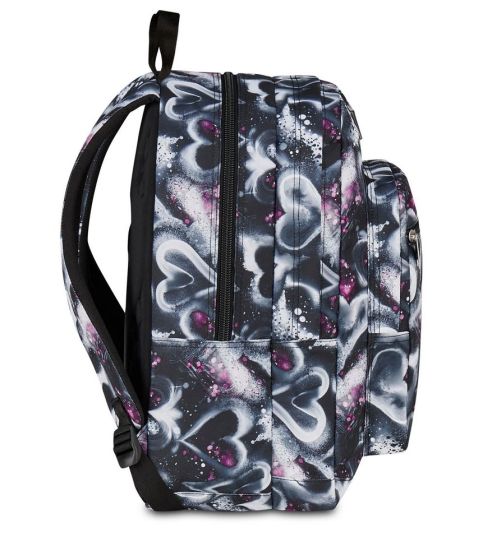 Seven Freethink Girl Jet Black School Backpack - 2 large compartments fit A4