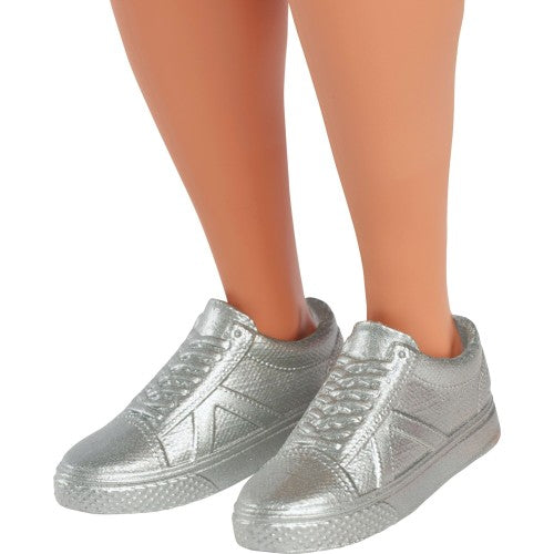 Barbie Fashionistas Ken Doll with Black Hair, Wearing Blue Sleeveless Shirt, Shorts and Sneakers