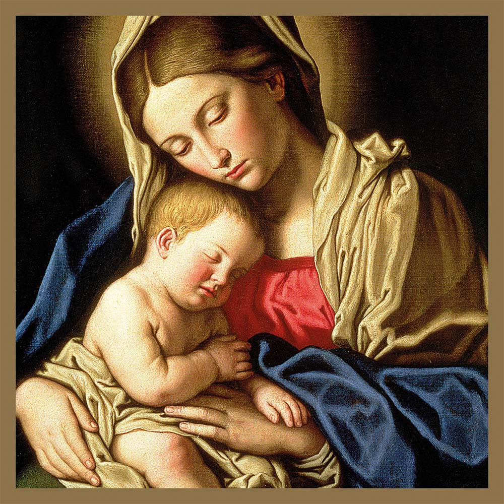 Madonna and Sleeping Child Pack of 5 Christmas Cards - 16 cm x 16 cm