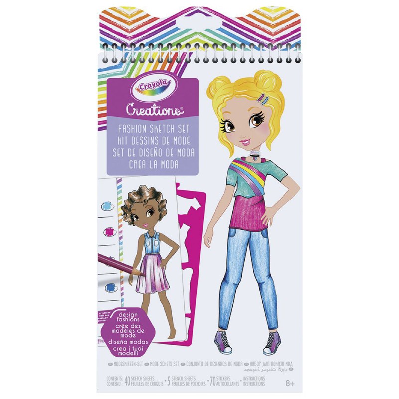 Crayola Fashion Design Album Creations - Sketch Sheets,Stencils,Sticke ...