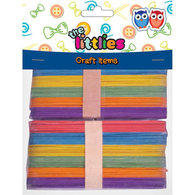 Wooden Coloured Jumbo Sticks 150Mm - 80Pcs