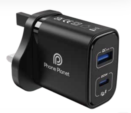 Phone Planet 20W Dual Port Wall Charger (USB-A + USB-C PD)