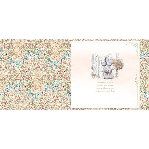Bear Holding Bouquet Amazing Mum Luxury Handmade Mother's Day Card with Keepsake Box