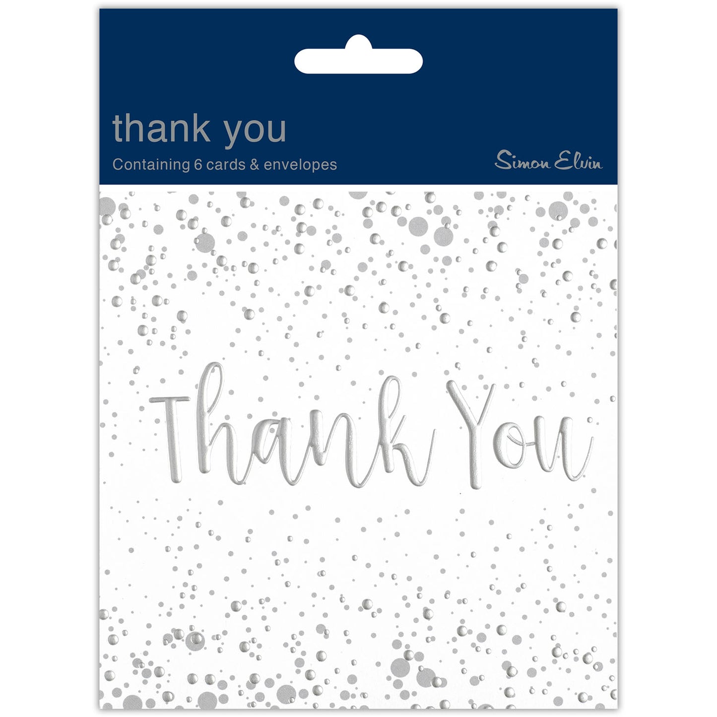 Blank Silver Bubbles Thank You Cards With Envelopes - Pack Of 6