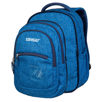 Target School Bag Denim - 2 In 1 Bag - 3 Zip Fit A4