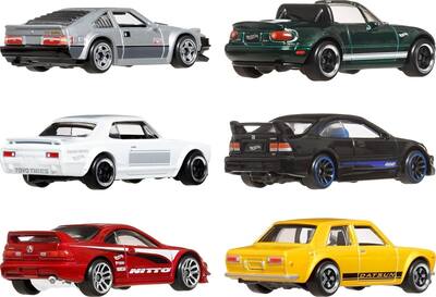 Hot Wheels 1:64 Scale Die-Cast Japanese Vehicles 6-Pack