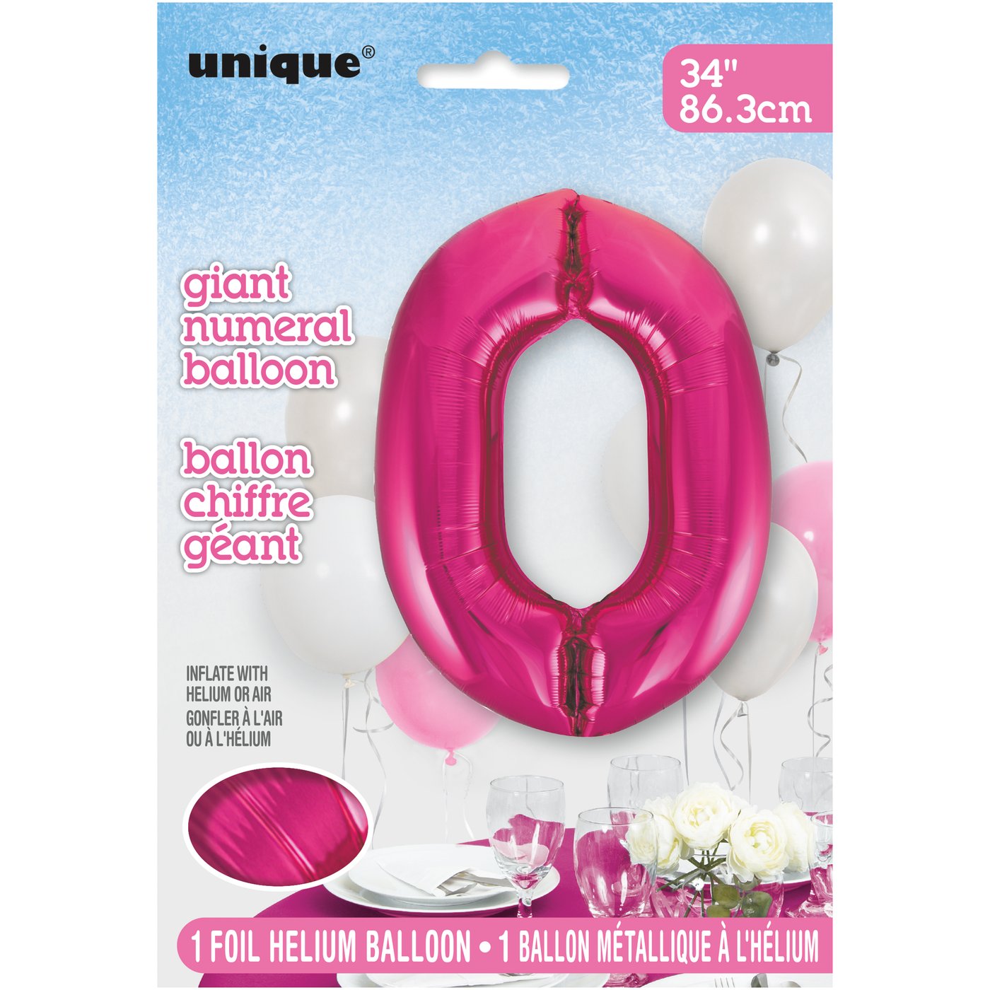 Foil Giant Helium Number Balloon 86Cm Pink - 0