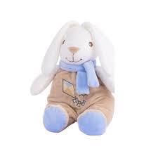 Rabbit Rattle 28Cm Blue