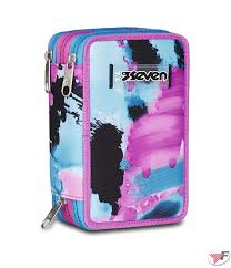 SEVEN QUICK GRAFFITI GIRL Filled 3 zip pencil case