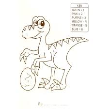 BUMPER COLOUR BY NUMBERS - DINOSAURS colouring