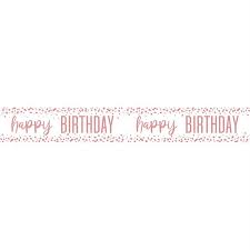 Bright Confetti Rose Gold Foil Happy Birthday Banner, 9 ft