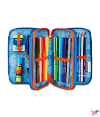SEVEN Optical shade boy Filled 3 zip pencil case