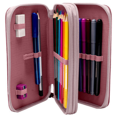 Disney Stitch triple pencil case Filled