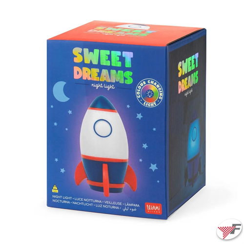 Night Light For Children - Colour Changing 4 Colors - 20 Hrs - Rocket