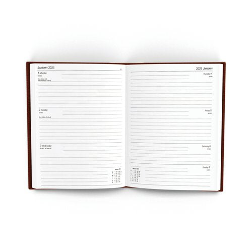 Diary 2025 A5 1 Week On 2 Pages