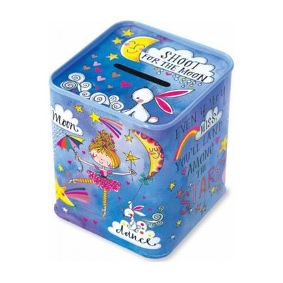 Shoot for the Moon Tin Money Box