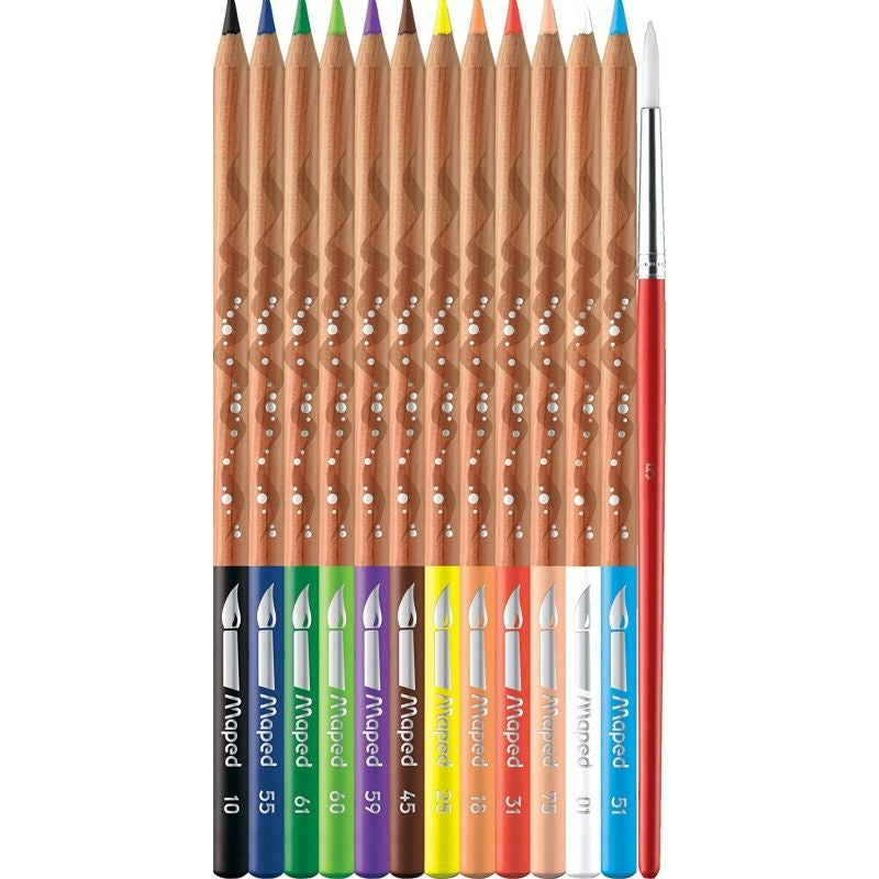 Metal Box X12 Aquarel Pencils + Brush